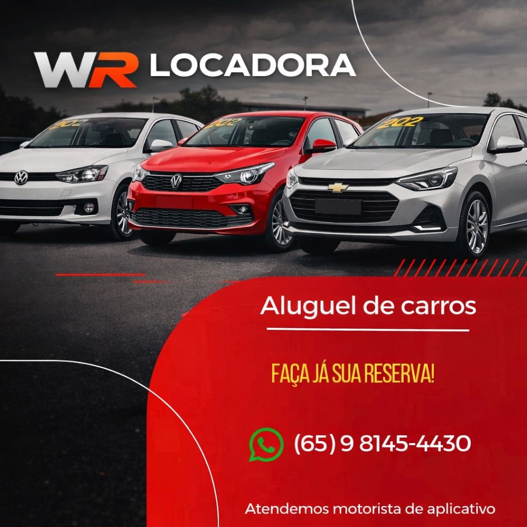 WR Locadora - Aluguel de carros. WhatsApp (65) 9 8145-4430